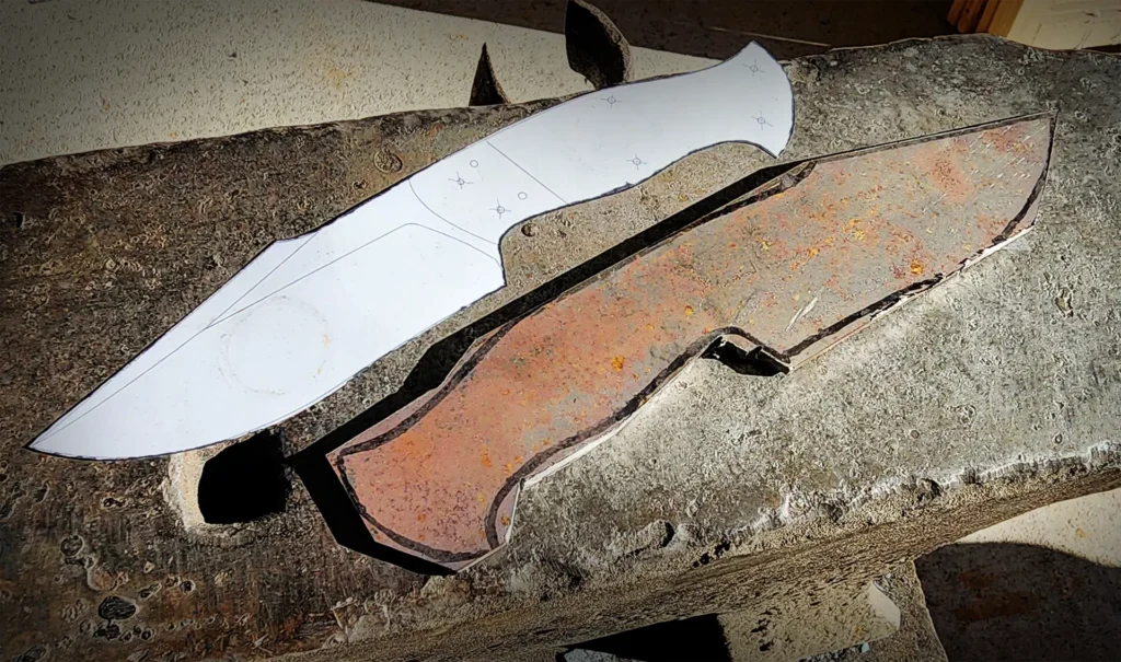 gabarit couteau plein soie