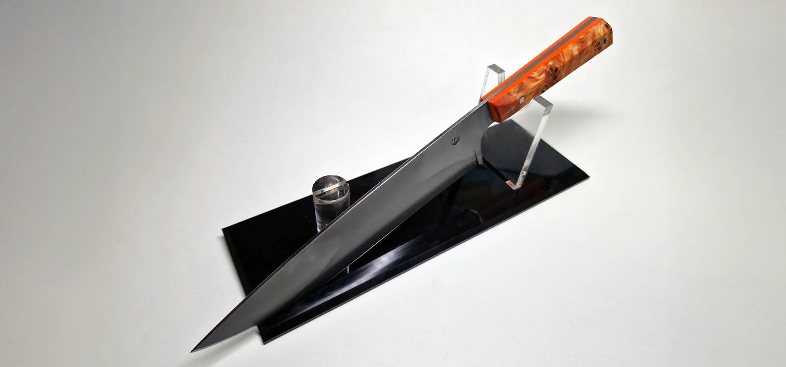 couteau chef artisanal loupe peuplier stabilisée