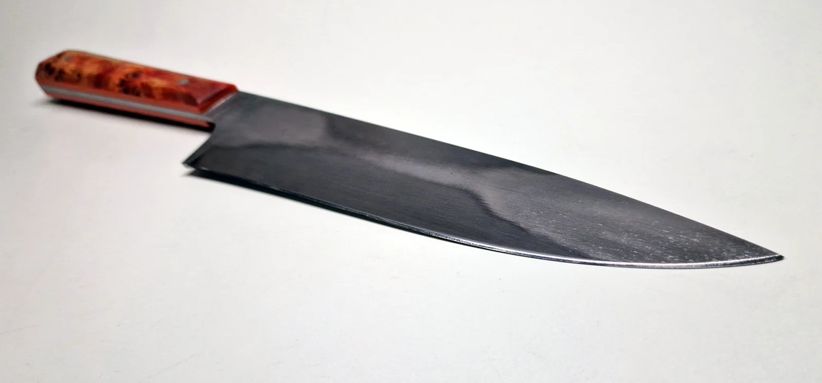 couteau chef artisanal loupe peuplier stabilisée