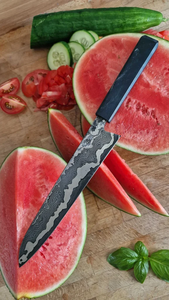 couteau de cuisine gyuto damas sur mesure