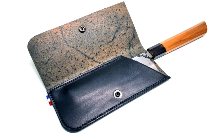 étuis en cuir pour couteau nakiri santoku, bunka