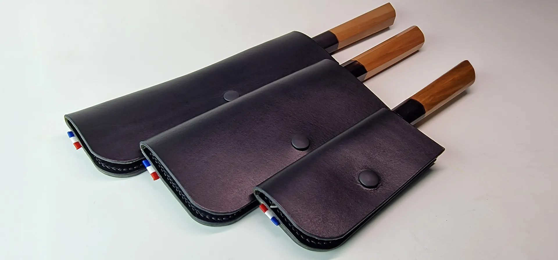 étuis en cuir pour couteaux de cuisine