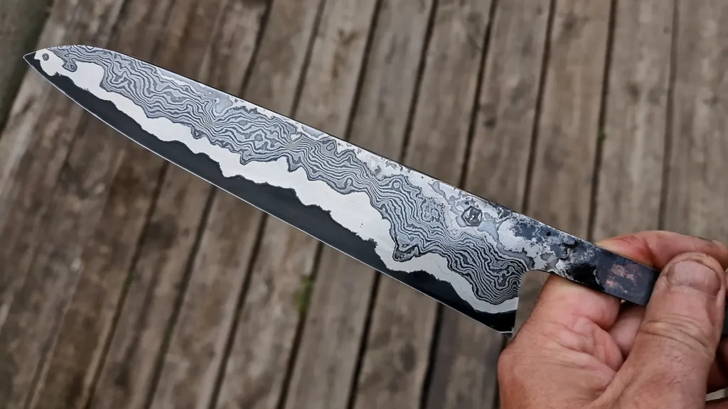 lame gyuto damas riviere nickel
