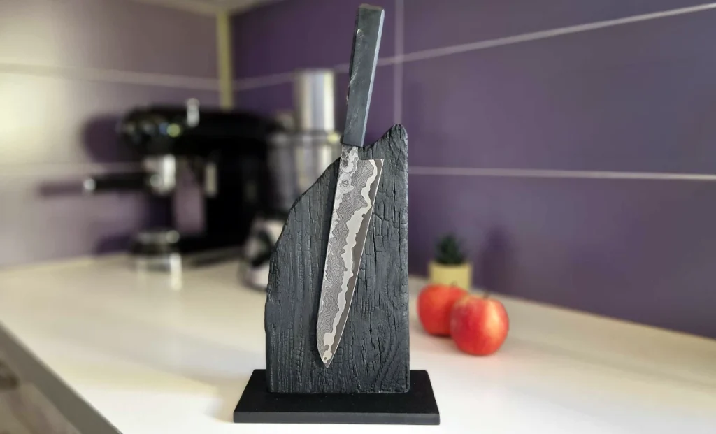 support de couteau magnétique artisanal yakisugi